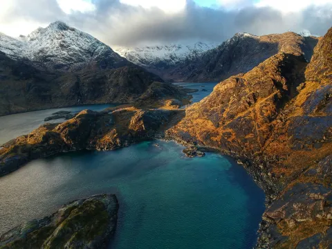 A sea loch in the Black Cuillin, an hour south of Portree